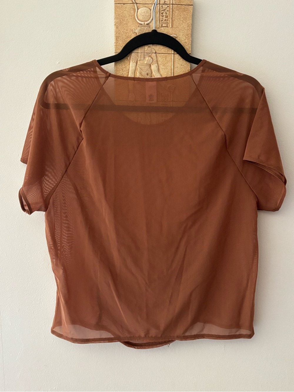 Victoria's Secret Toffee Brown Ruched Sheer Short Sleeve Top - Picture 2 of 6